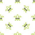 Line Fleur De Lys icon isolated seamless pattern on white background. Vector Royalty Free Stock Photo