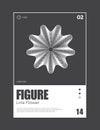 Line flower op style poster geometric abstract background. Flyer, presentation, brochure, banner, poster design Royalty Free Stock Photo