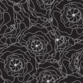 Line Flower Pattern Black flow