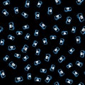 Line Folder download icon isolated seamless pattern on black background. Vector Royalty Free Stock Photo