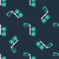 Line Folder tree icon isolated seamless pattern on black background. Computer network file folder organization structure Royalty Free Stock Photo