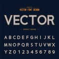 Line font and alphabet vector, Design typeface and number, Graphic text on background