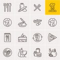 Line food icons set, cooking Royalty Free Stock Photo