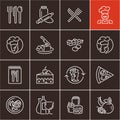 Line food icons set Royalty Free Stock Photo