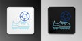 Line Football shoes icon isolated on grey background. Soccer boots. Sport football foot protection. Colorful outline Royalty Free Stock Photo