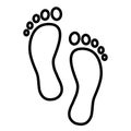 line footprint icon vector footwears flat style black silhouettes Illustration