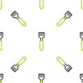 Line Fork icon isolated seamless pattern on white background. Cutlery symbol. Vector