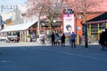 A line formed outside of the Granville Island Public Market, where entry is limited to observe social distancing during the COVID-