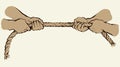 Tug of war. Vector drawing Royalty Free Stock Photo