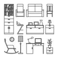 Line furniture icons