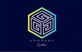 Line G three letter cube alphabet letter logo icon design with polygon design. Creative template for company