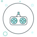 Line Gamepad icon isolated on white background. Game controller. Colorful outline concept. Vector