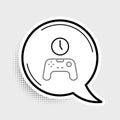 Line Gamepad of time icon isolated on grey background. Time to play games. Game controller. Colorful outline concept Royalty Free Stock Photo