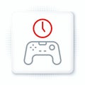 Line Gamepad of time icon isolated on white background. Time to play games. Game controller. Colorful outline concept Royalty Free Stock Photo