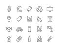 Line Garbage Icons Royalty Free Stock Photo