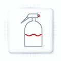 Line Garden sprayer for water, fertilizer, chemicals icon isolated on white background. Colorful outline concept. Vector