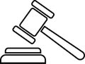 Line Gavel icon. Judge gavel icon. Auction hammer. Court tribunal symbol Royalty Free Stock Photo