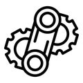 Line gear wheel icon outline vector. Industry factory