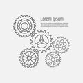Line gears icons combination background Royalty Free Stock Photo