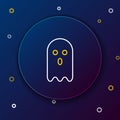 Line Ghost icon isolated on blue background. Colorful outline concept. Vector