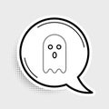 Line Ghost icon isolated on grey background. Colorful outline concept. Vector