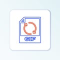 Line GIF file document. Download gif button icon isolated on white background. GIF file symbol. Colorful outline concept Royalty Free Stock Photo
