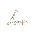 Line giraffe cute feminine logo symbol icon vector graphic design illustration idea creative