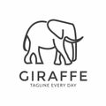 Line giraffe logo design template