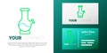 Line Glass bong for smoking marijuana or cannabis icon isolated on white background. Colorful outline concept. Vector