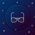 Line Glasses for the blind and visually impaired icon isolated on blue background. Colorful outline concept. Vector
