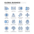 Line Global Business Icons Royalty Free Stock Photo