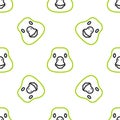 Line Goose bird icon isolated seamless pattern on white background. Animal symbol. Vector