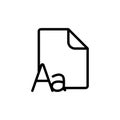 line grammar, letter file, icon on white background Royalty Free Stock Photo