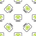 Line Grandfather icon isolated seamless pattern on white background. Vector