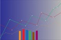 Line Graph and Bar Graph with Multiple Lines showing Economy Finance Money Budget