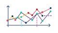 Line Graph Chart Icon for Data Analysis and Financial Trends, vector design Generative AI Royalty Free Stock Photo
