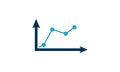 Line Graph Chart icon flat style used for website Royalty Free Stock Photo