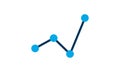 Line Graph Chart icon flat style used for website Royalty Free Stock Photo