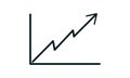 Line Graph Chart icon flat style used for website Royalty Free Stock Photo