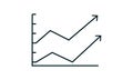 Line Graph Chart icon flat style used for website Royalty Free Stock Photo