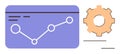 Data Analysis Graph with Progress Tracking and Gearwheel Representing Optimization Royalty Free Stock Photo