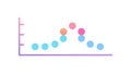 Line graph with data points for statistical analysis, vector design Generative AI Royalty Free Stock Photo