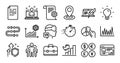 Line graph, Document and Best manager line icons set. Vector Royalty Free Stock Photo