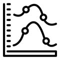 Line graph icon with data points Royalty Free Stock Photo