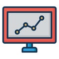 Line Graph Isolated Vector Icon easily editable Royalty Free Stock Photo