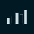 Line Graph, schedule, chart, diagram, infographic, pie graph icon isolated on black background. Flat filled outline