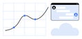 Data Analytics Graph with Online Chat Window and Cloud Element for Digital Collaboration Royalty Free Stock Photo