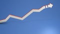 A line graph showing an overall upward trend while increasing or decreasing. The transition of twists and turns. Royalty Free Stock Photo