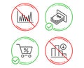 Line graph, Special offer and Atm money icons set. Decreasing graph sign. Vector Royalty Free Stock Photo