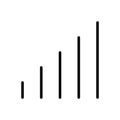 Line graph symbol for icon, simple line bar chart, icon signal for data ux ui website or mobile application, signal graph for Royalty Free Stock Photo